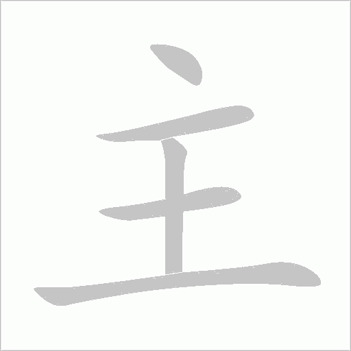 主的筆順動畫演示