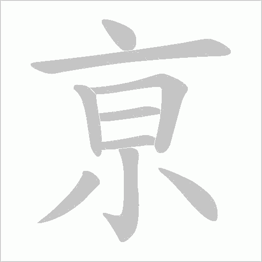 亰的筆順動畫演示
