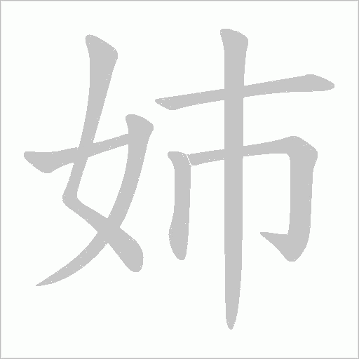 姉的筆順動畫演示