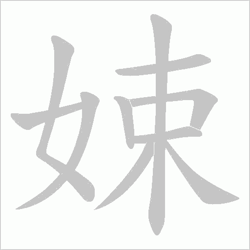娕的筆順動畫演示