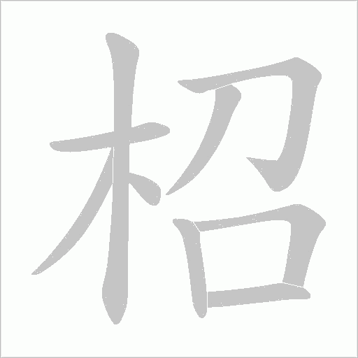 柖的筆順動畫演示