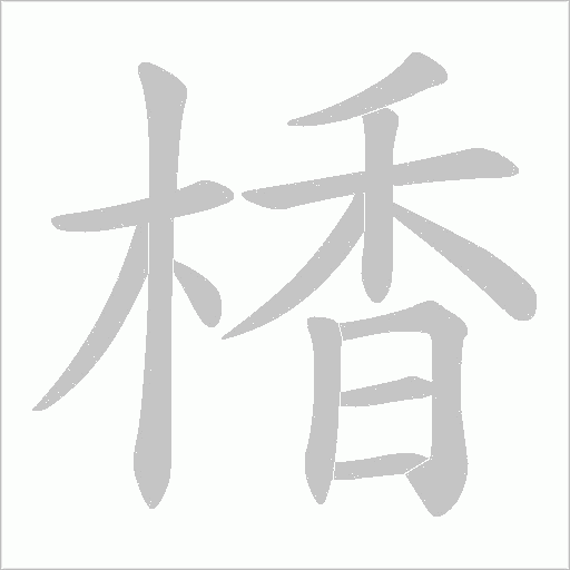 楿的筆順動畫演示