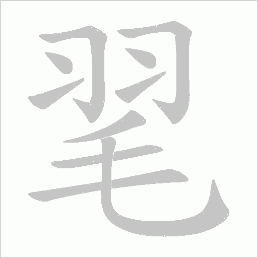 毣的筆順動(dòng)畫(huà)演示
