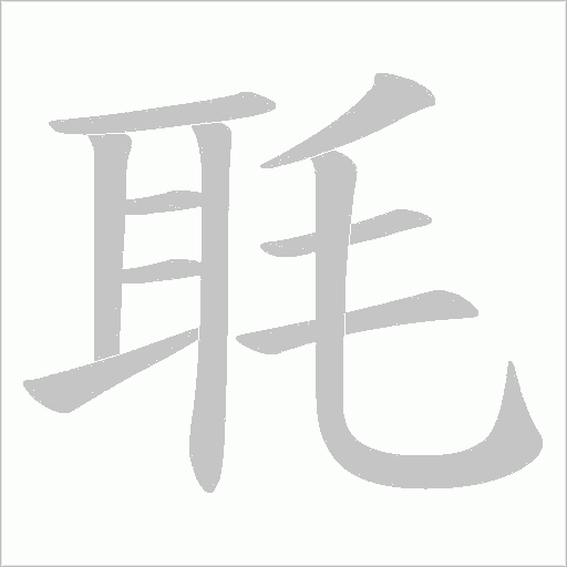 毦的筆順動畫演示