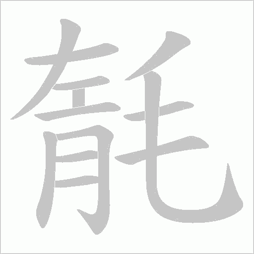 毻的筆順動(dòng)畫演示