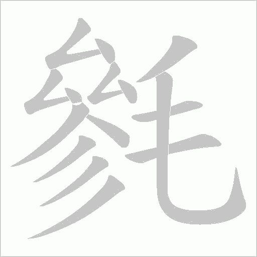 毿的筆順動畫演示