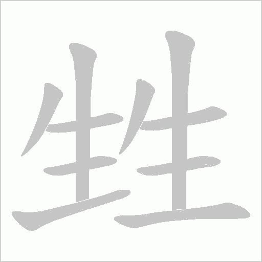 甡的筆順動畫演示