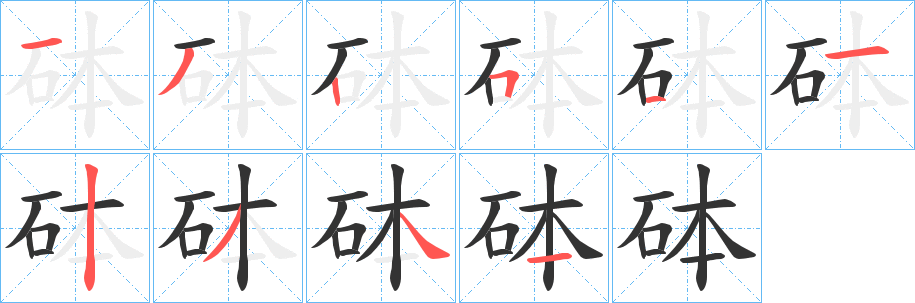 砵的筆順?lè)植窖菔?><hr /><h2>砵的基本信息</h2><div   id=