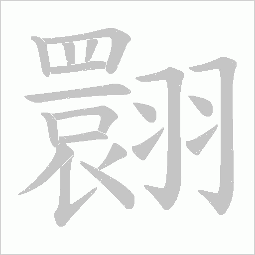 翾的筆順動畫演示