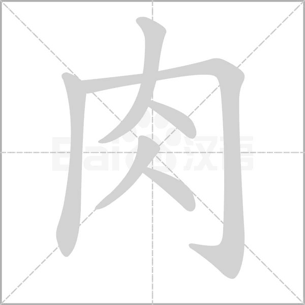 肉的筆順動(dòng)畫演示