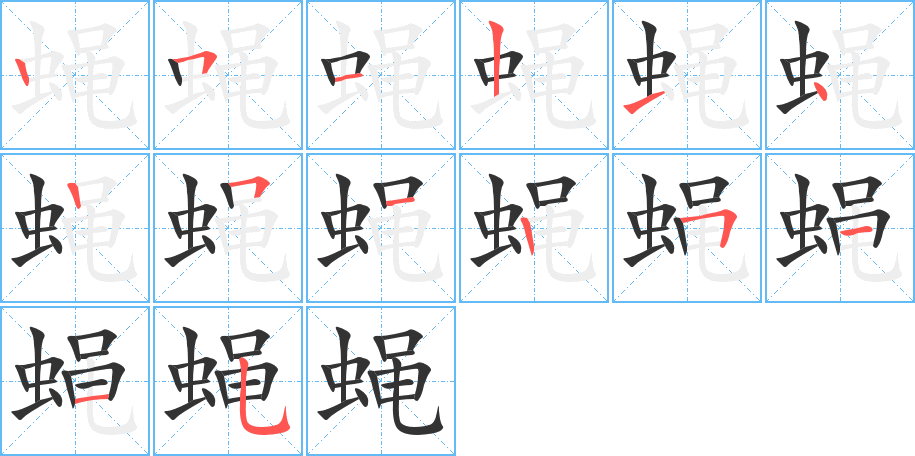 蠅的筆順分步演示