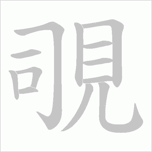 覗的筆順動畫演示