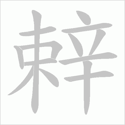 辢的筆順動畫演示