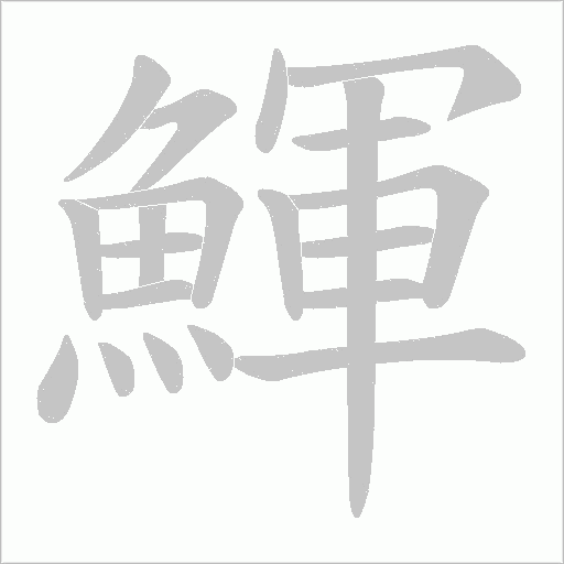 鯶的筆順動畫演示